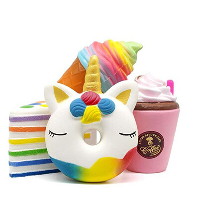 

YIWULA4PC Kawaii Squeeze Stress Reliever Ice Cream Cream Scented Slow Rising Toys Gift