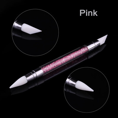 

Fashion New Women Silicone Beauty Nail Art Sculpture Carving Craft Pen Nail Art Brush Dotting Tools