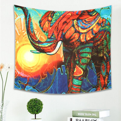 

Indian Animal Painting Tapestries Polyester Fabric Printed Wall Decor Beach Towel Bedspread Wall Hanging Room Home Decoration