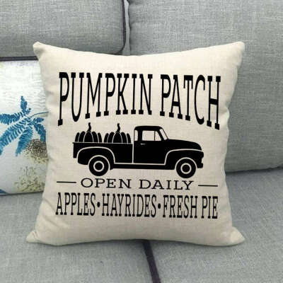 

Halloween Thanksgiving Cotton Linen Pillow Case Pumpkin Pillow Set Pumpkin Truck Maple Leaf Cushion Cover