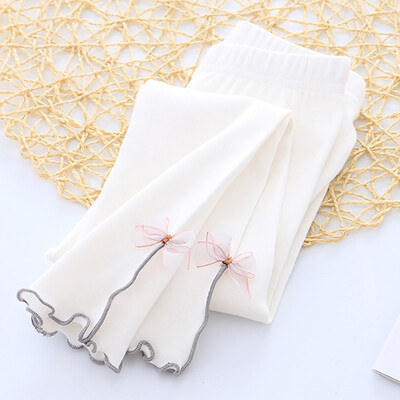 

Newborn Baby Girls Cute Pants Cotton Leggings Elastic Waist Autumn Lace Bowknot Design Toddler Bottom