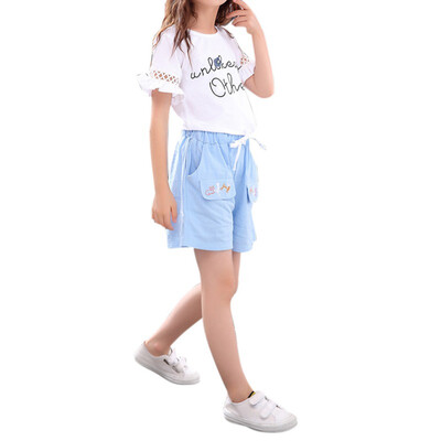 

Baby Girls Clothes Sets Summer Letter Print Girl Short Sleeve Tops Shirts Shorts Casual Outfit Kids Childrens Clothing