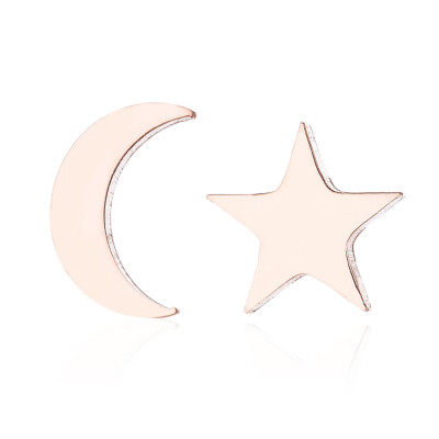 

1 Pair Fashion Irregular Stainless Steel Star Month Stud Earring For Women