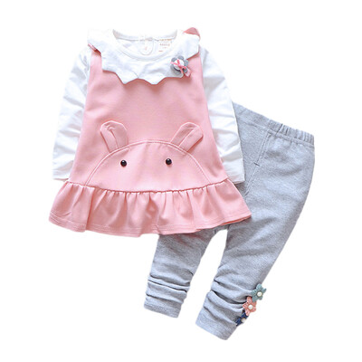 

2019 New Autumn Baby Girls Long Sleeve Sets kids 3Pcs Star Blouse Tops Cartoon Vest Trousers Pants Clothing 3Months-3Years