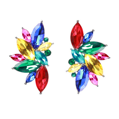 

New Fashion Style Wide Exaggerated Exquisite Flower Earrings European&American geometric flowers Earrings For Women