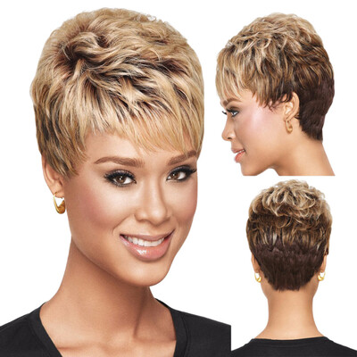 

Tailored Women Natural Synthetic Hair Wig Short Mix Colors Full Wigs Party Hair Wigs