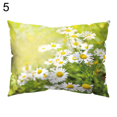 

Fresh Pillow Case Plant Flower Soft Cushion Cover Home Office Car Decoration