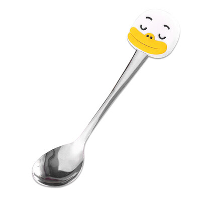 

Stainless Steel Spoons with Kawaii Silicone Cartoon Characters Kids Coffee Spoon Fashion style