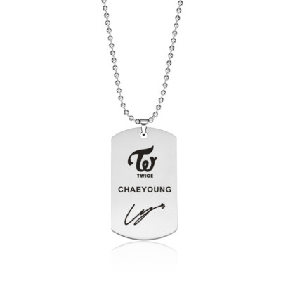 

KPOP TWICE Stainless Steel Tag Signature Lettering Pendant Necklace Boys Girls Couple Necklace Hot Gifts for Fans