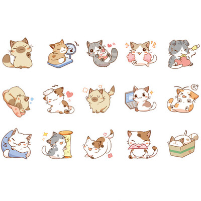 

Cute Cat Akita Dog Diary Stickers Paper Sticker Diy Hand Account Sticker Gift Seal Sticker Children Supplies