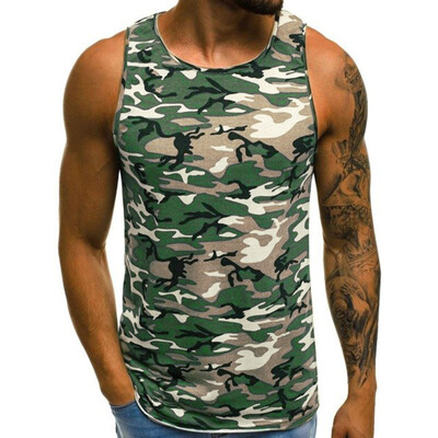 

Toponeto Mens Summer Casual Print Camouflage Short Sleeve Sport T-shirt Top Vest Blouse