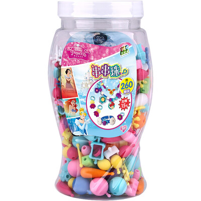 

Disney Childrens Beaded Toys 260 Barrels Cordless Necklace Bracelet Pops String Beads Girl Accessories 3-8 Years Old Toy DS-2530