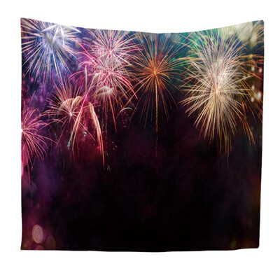 

Scandinavian fireworks nightfall pattern wall hanging beach towels Creative home decorations Living room bedroom dorm decoration