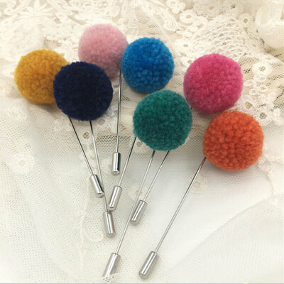 

Wool Fur Ball Brooch Needles Cute Brooches For Woman Men Pin Vintage Jumper Broches Women Brooch Pins Jewelry Gift Color Random