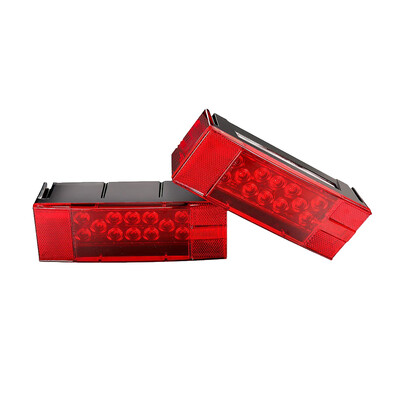 

Utility Boat RV Camper Cargo Dump Trailer 80" Submersible Rectangle LED Light Kit Red Stop Turn Tail Brake