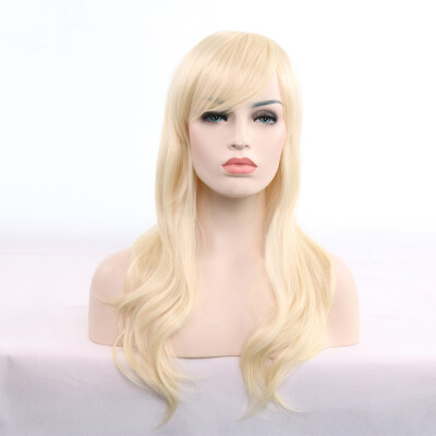 

〖Follure〗70cm Womens Heat Resistant Hair Blonde Long Curly Full Wig