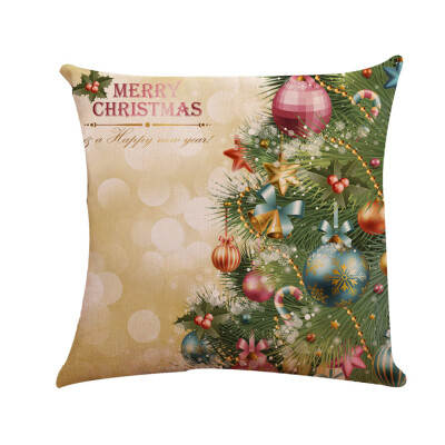 

Tailored Happy Christmas Pillow Cases Sofa Cushion Cover Home Decor Pillow Case