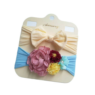 

2PCS Kids Girl Baby Headband Toddler Lace Bow Flower Hair Band Accessories