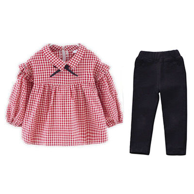 

Baby Clothes Set For Girl Long Sleeve Kid Girl Clothing Sets Plaid Blouse TopPants 2pcs Baby Girl Clothes Princess