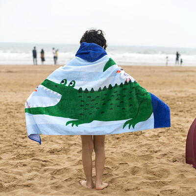 

Gobestart Toddler Hooded Beach Bath Towel Shark Soft Swim Pool Coverup Poncho Cape For Boys Kids Children 1-12 Years Old Bath Robe