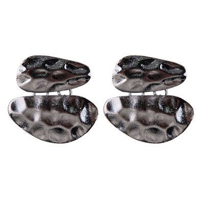 

Europe&the United States punk double irregular earrings metal female round earrings