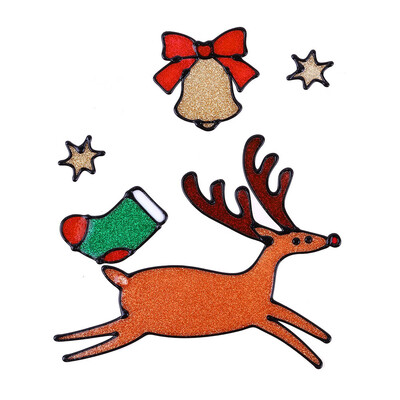 

Toponeto New Year Stickers PVC Xmas Window Sticker Christmas DIY Decorations For Home