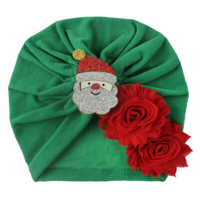 

New Autumn Soft Cute Newborn Baby Christmas Cartoon Flower Girls Caps Infant Hat Turban Elastic Cap