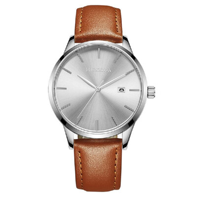 

MICOCOA mens business watch ultra-thin quartz watch male waterproof factory a generation Steel shell silver surface silv