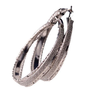 

Fashion Accessories Women Rhinestone Crystal Hoop Round Big Matte Earrings Ear Stud Jewelry