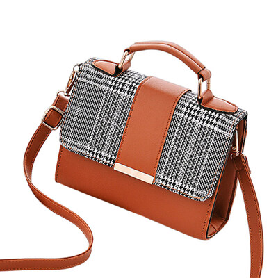 

Fashion Women Soft Faux Leather Plaid Messenger Crossbody Shoulder Bag Handbag
