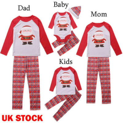 

UK XMAS PJs Family Matching Adult Women Kids Christmas Nightwear Pyjamas Pajamas