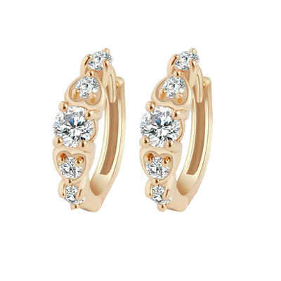 

Women Diamante Small Gold Color Crystal Hoop Earrings for EngagementWeddingAnniversary Gifts