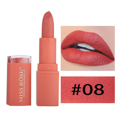 

MISS ROSE Matte Lipstick maquiagem Moisturizing Lip Stick Easy to Color Lipstick Lip Makeup 6 Color