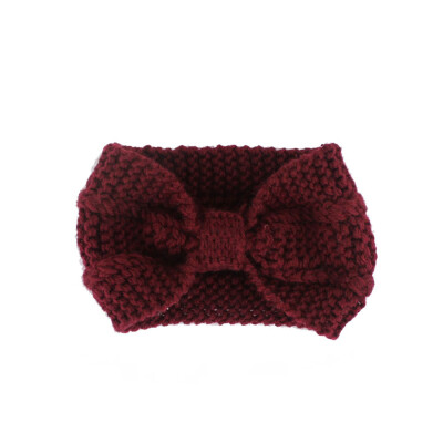 

Fashion Winter Warm Women Crochet Headband Solid Color Bow Knot Knitted Ear Warmer Headwrap Hair Band 14