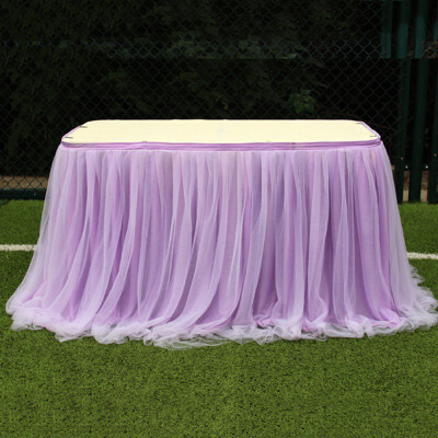 

Multi colors table skirt Tutu tulle fabric for wedding party Table decoration textile for home tablecloths accessories hot 2019