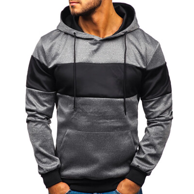 

Toponeto Mens New Fashion Casual Patchwork Slim Fit Hoodie Outwear Blouse Sweatshirt