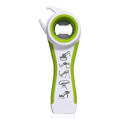 

Siaonvr Home Kitchen Multifunction 5 in 1 Bottles Jars Cans Manual Opener Tool Gadget BK