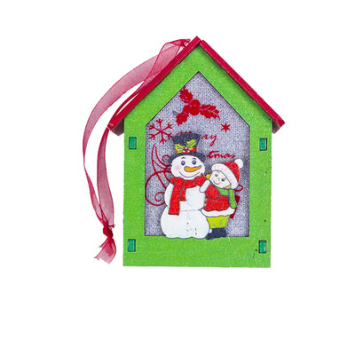 

Tailored Christmas Lighted Crafts Cabin House Tree Pendant Holiday Hanging Ornament