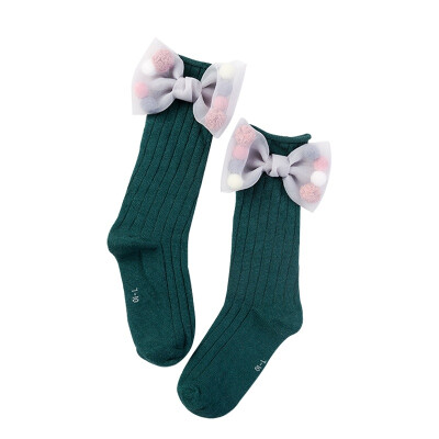 

Girls Socks Toddlers Christmas Girls Big Bow Knee High Long Soft Cotton Lace baby Socks Kids knee socks girl