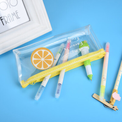

Toponeto Transparent Fruit Pencil Pouch Pencil Case Creative Stationery Storage Bag