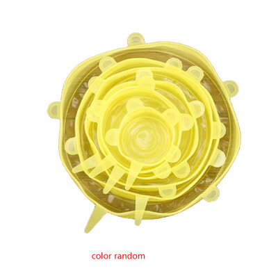 

Color Random 6Pcs Silicone Stretchy Lids Various Sizes Cover Preservative Film Retain Freshness Cap