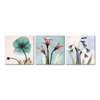

3Pcsset Perspective Flower Printed Canvas Oil Painting Oil Poster Picture for Home Office Decoration