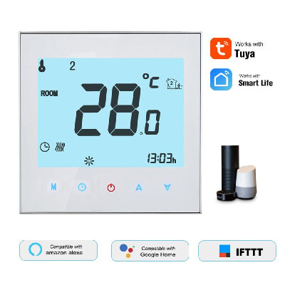 

THP1000-GCLW WaterGas Boiler Thermostat Smart WiFi Digital Temperature Controller TuyaSmartLife APP Control Backlit LCD Display