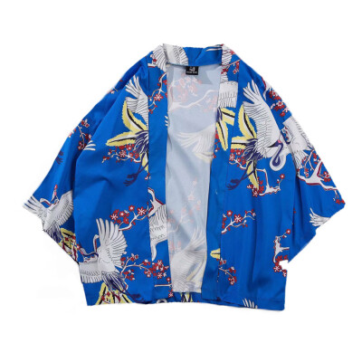 

Tailored Summer Japanese Five Point Sleeves Kimono Mens And Womens Cloak Jacke Top Blouse