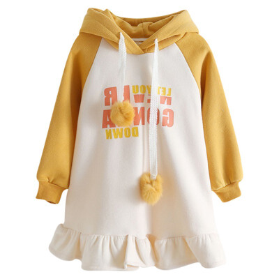 

Girls Hooded Dress Long Sleeve Baby Girl Clothes Letter Autumn Winter Kids Dresses for Girls Costume Princess Dress