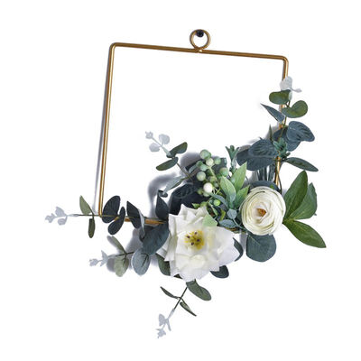

Ins explosion models Nordic geometric metal wreath hemp rope wall hanging set home soft simulation green plant hanging ring