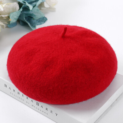 

New wool wool beret Japanese literary&artistic painter cap student cap English pumpkin bud cap 2019