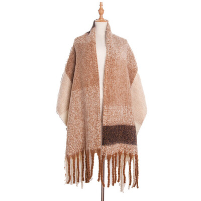 

Gobestart Womens Shawl Wrap Warm Scarf Cozy OblongPlaid BlanketStripe Light Infinity