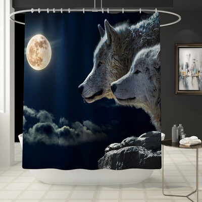 

Tiger Bathroom Shower Curtain Lid Cover Contour Rug Sets 4 Pieces Toilet Mat Set Non-Slip Carpet Rugs Doormat