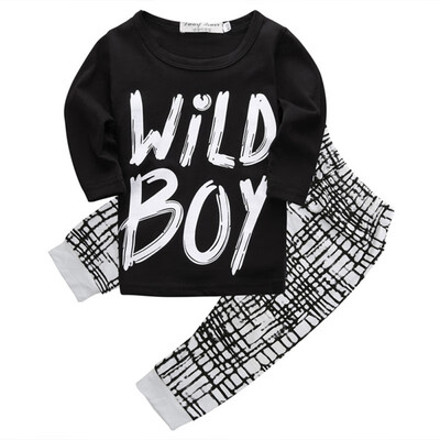 

Fashion Autumn Winter Baby Boy Clothes Long Sleeve Letter Printed Top Pants 2 Pcs Sport Suitborn Infant Clothing Set
